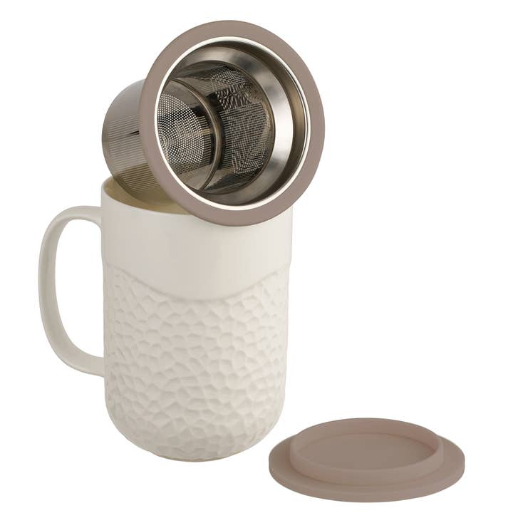 CasaWare - Wholesale Tea Strainer/Infuser - 15oz Tea Infuser Mug Coral