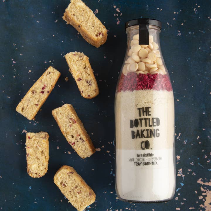 The Bottled Baking Co. - Wholesale Cake Mix - The Bottled Baking Co White Choc & Raspberry Tray Bake Mix