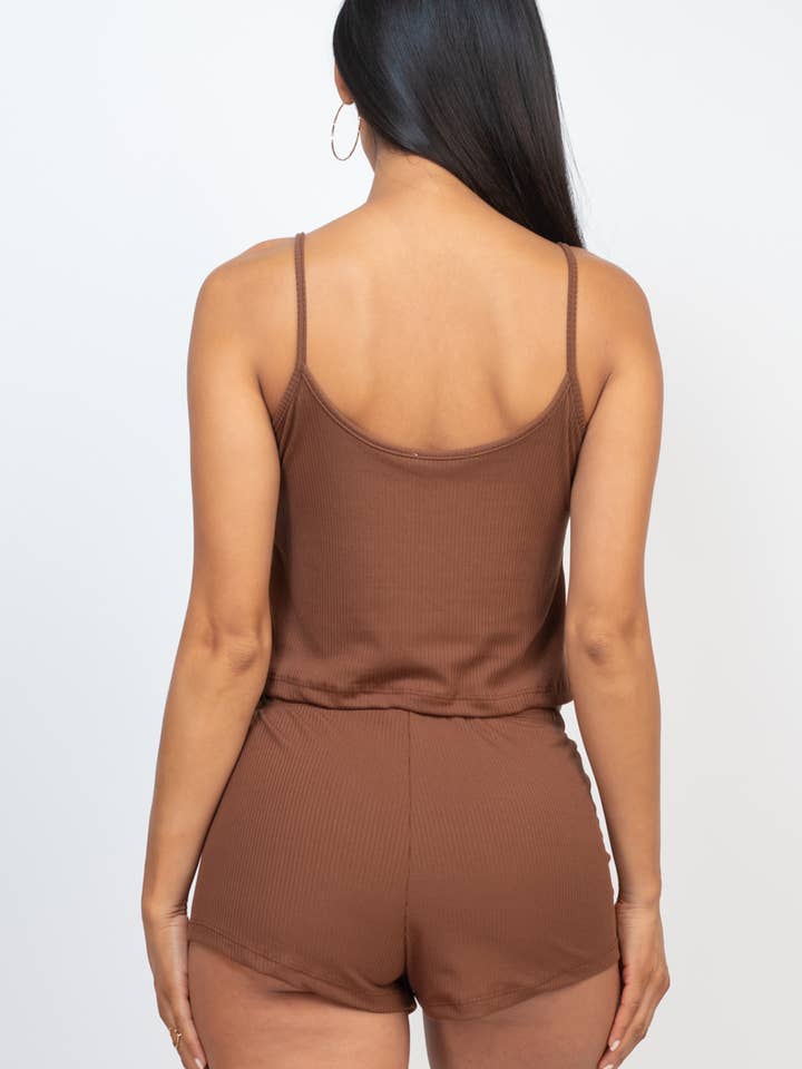 CAPELLA APPAREL - Wholesale Lounge Set - Women's - Ribbed Strappy Top & Shorts Lounge Set11