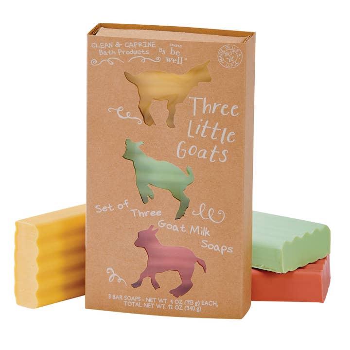San Francisco Soap / Man Bar Soap - Vente Pains de savon - Set 3 petites chèvres : papaye, jabara, mangue