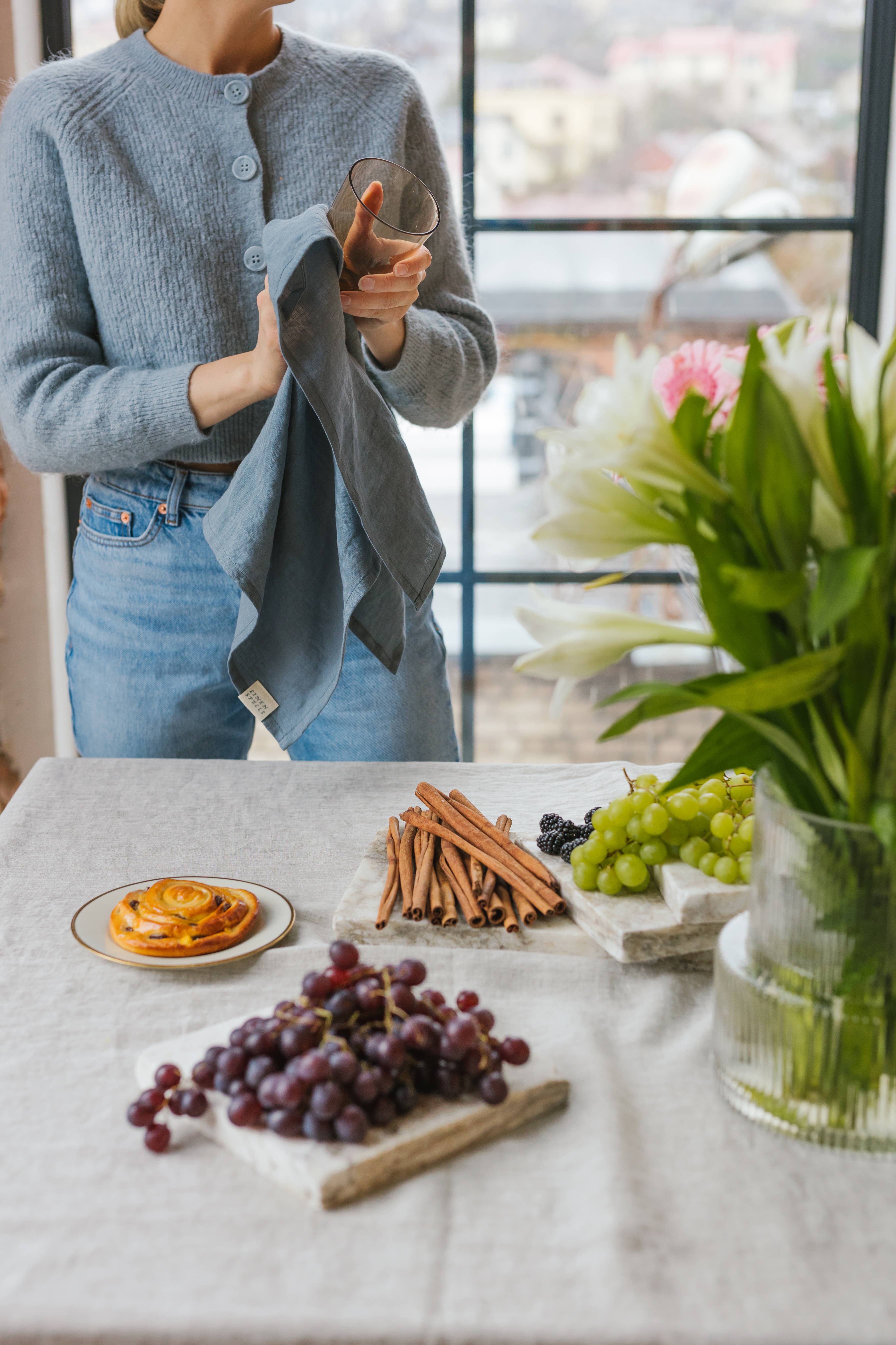Linen Spells - Wholesale Tablecloth - Natural Melange Linen Tablecloth2