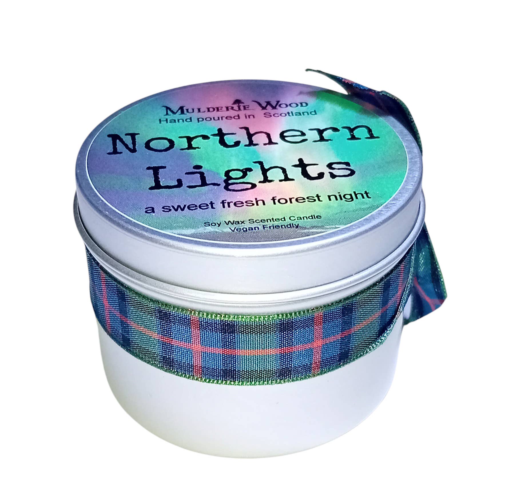 Mulderie Wood – wholesale Travel candles – Northern Lights (Aurora) Fresh Pine Scottish Gift Candle