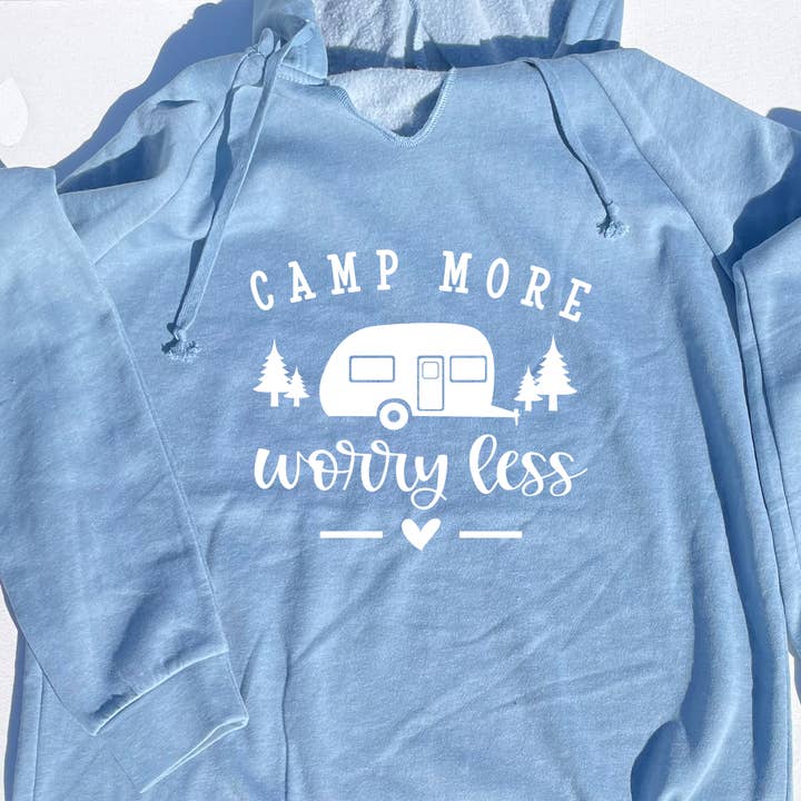Sweat à capuche Camp More Worry pour la vente par Shea's Chic LLC