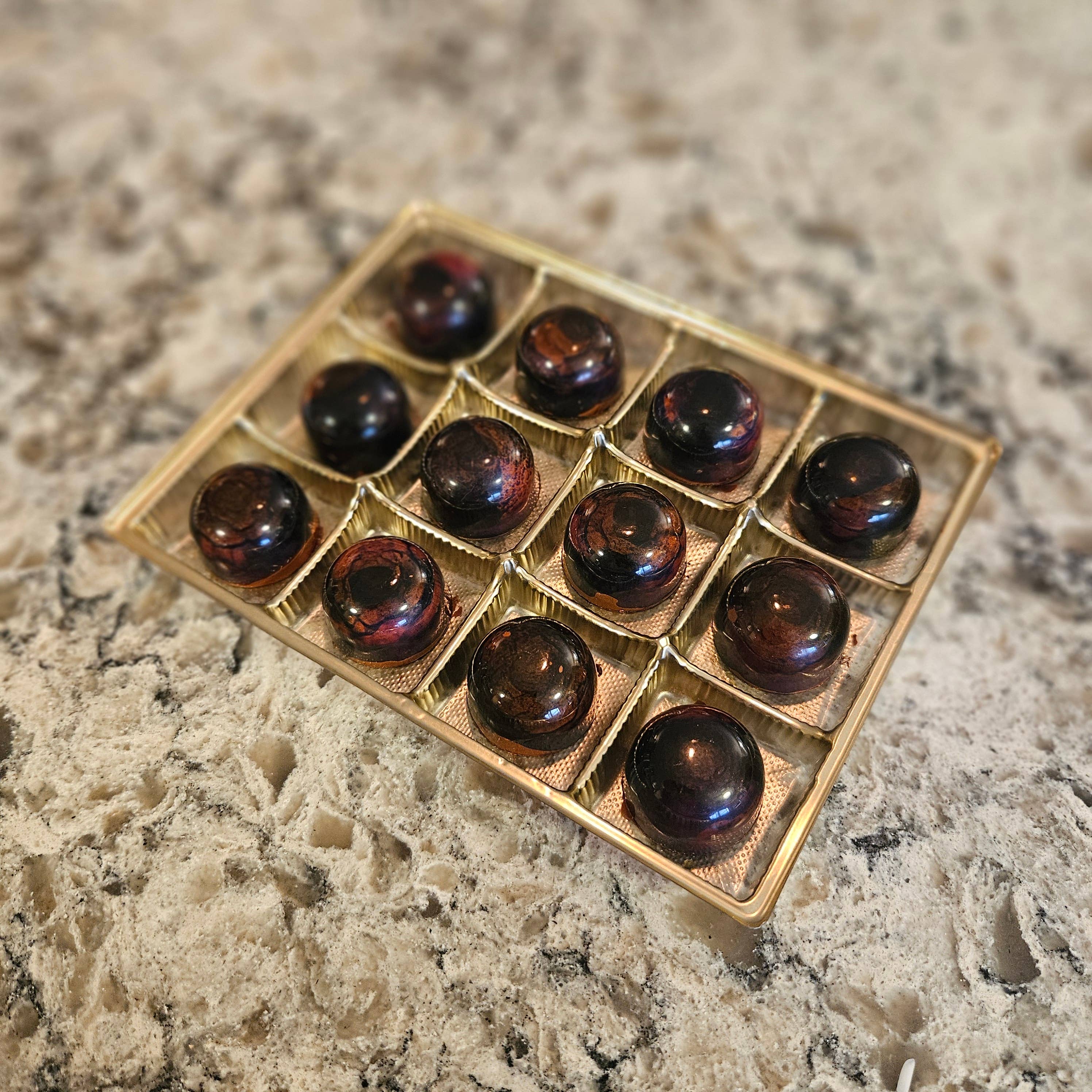 J. Patrice Chocolate Studio - Wholesale Chocolate - Coconut Cardamom Caramel - Bulk BonBons 12 piece Tray 2