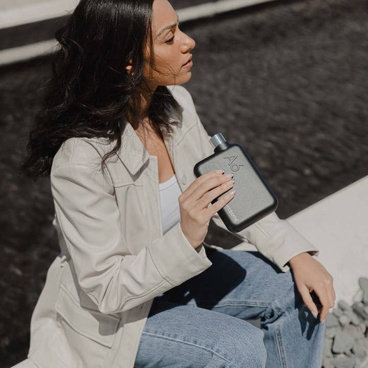 memobottle – wholesale Vattenflaska – A6 memobottle i rostfritt stål - svart3