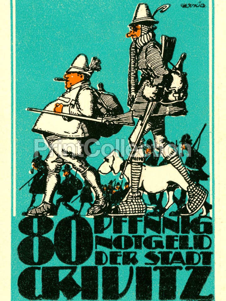 Der Stadat Crivitz, Notgeld 80PF, Hunt for wholesale by Print Collection