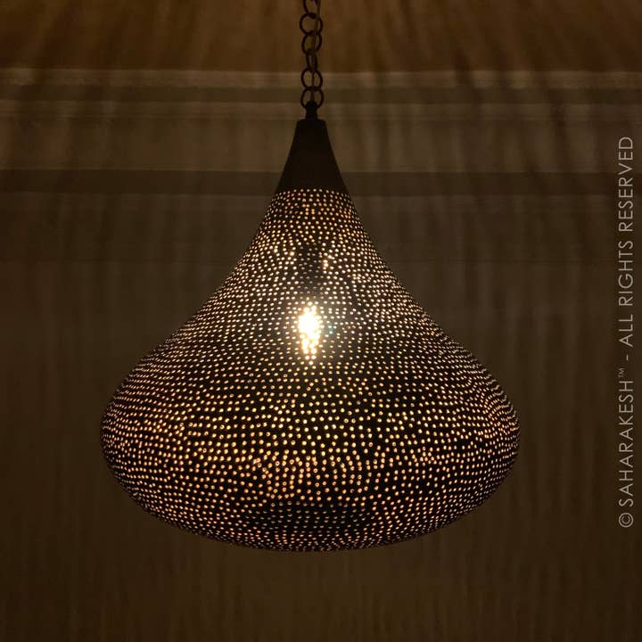 SaharaKesh – Engroshandel Lysekrone/pendellampe – Marokkansk pendellampe i håndlavet messing med bronzefinish2