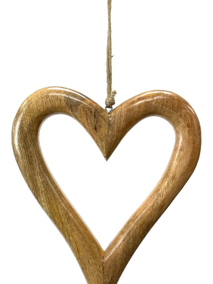 Cœur épais en bois de manguier, naturel, 9 po pour la vente par Jafsons International