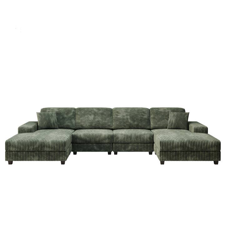 HOMYCASA DESIGN INC - Wholesale Sofa - 4-Seater U-Shaped Modular Sectional Sofa & Corduroy Fabric8