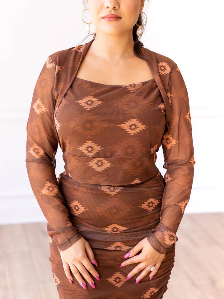 Copper Canyon Aztec Mesh Top for wholesale by GRACE+EMMA by Southern Grace
