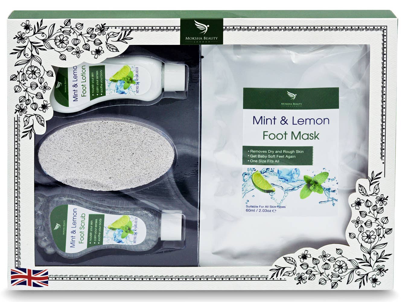 Moksha Beauty - Wholesale Bath & Body Set - Foot Spa Gift Set Mint & Lemon, Foot Care Pedicure Gift Set8