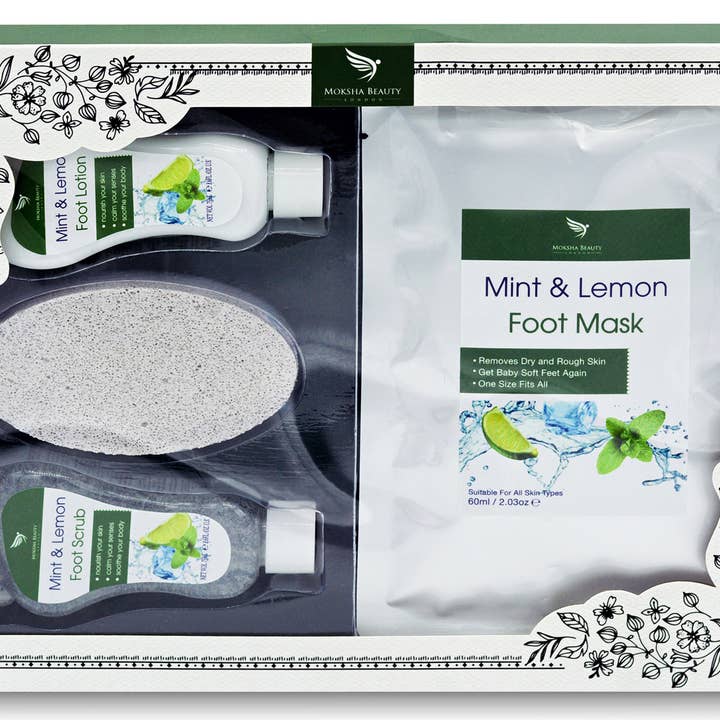 Moksha Beauty - Wholesale Bath & Body Set - Foot Spa Gift Set Mint & Lemon, Foot Care Pedicure Gift Set8