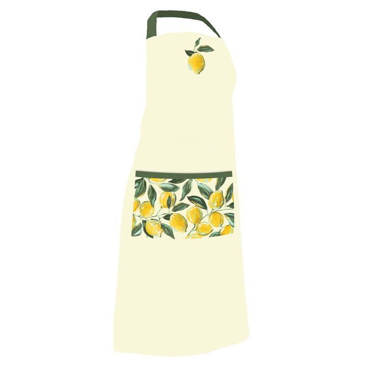 Painterly Lemons Cotton Apron for wholesale by Boston International