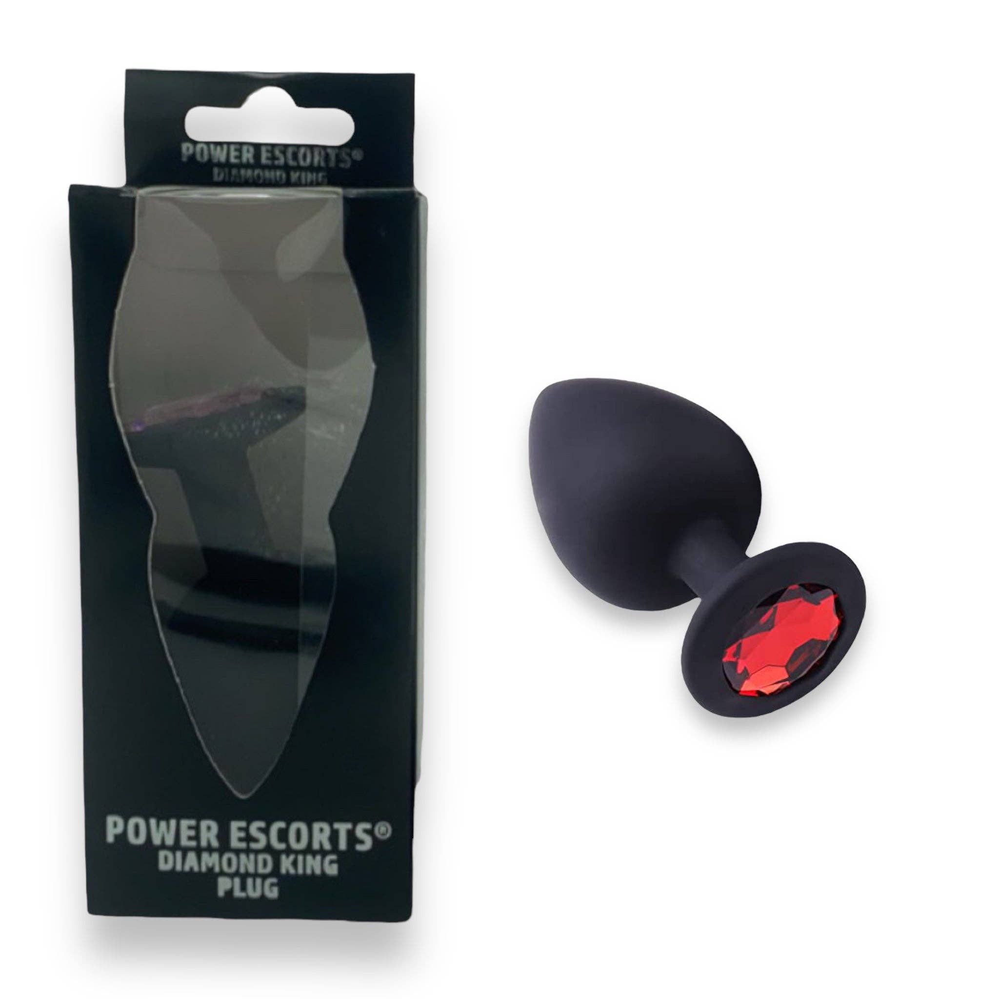 Kinky Pleasure - Wholesale Sex Toy - Power Escorts - BR135 - Diamond King - Silicone Butt Plug - Black - 6 Colors - 3 Sizes11