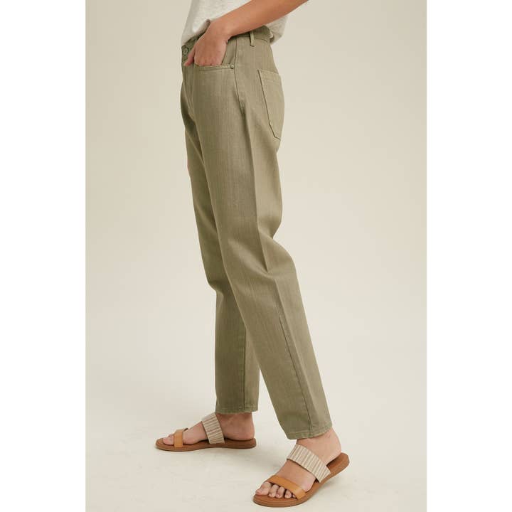 S OLIVE DENIM PANTS WITH CLASSIC 5-POCKETS AND BELT LOOP / WL21-6097 for wholesale on Faire