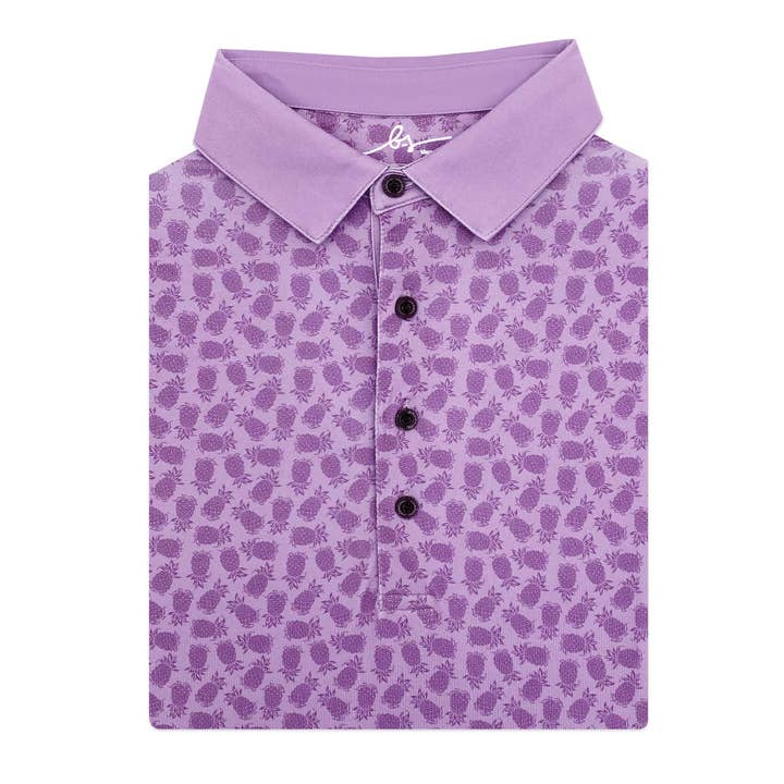 Camisa de golf con cuatro botones «Pineapple Repeat» para venta al por mayor de Boston Scott Golf Apparel