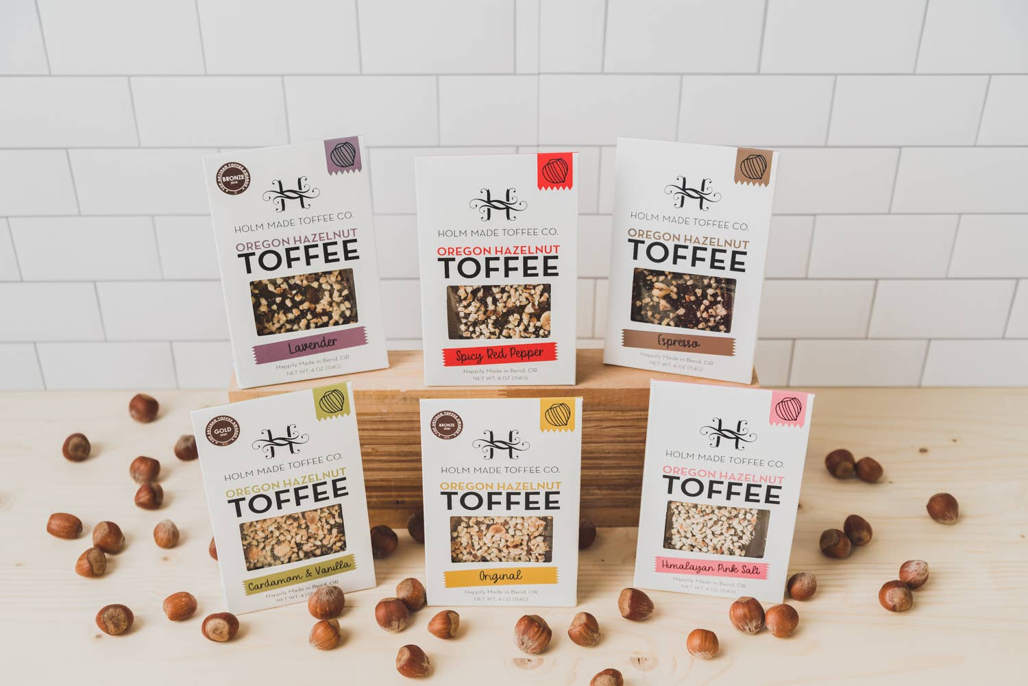 Holm Made Toffee Co. - Wholesale Toffee - Mix Case Classic Flavors - Oregon Hazelnut Toffee5