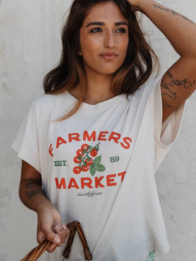Farmers Market Tee for wholesale by Crowned Free