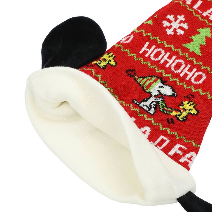 Bioworld Merchandising - Wholesale Beanie - Unisex - Peanuts Snoopy 3D Ears Santa Hat