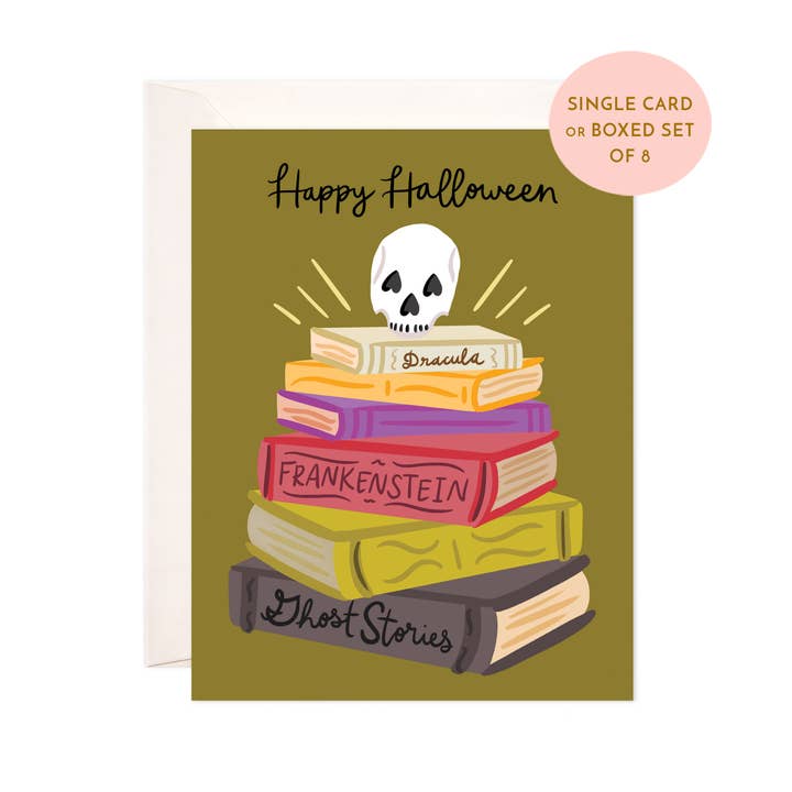 Halloween-Bücher-Grußkarte — süße Halloween- für den Großhandel von Bloomwolf Studio