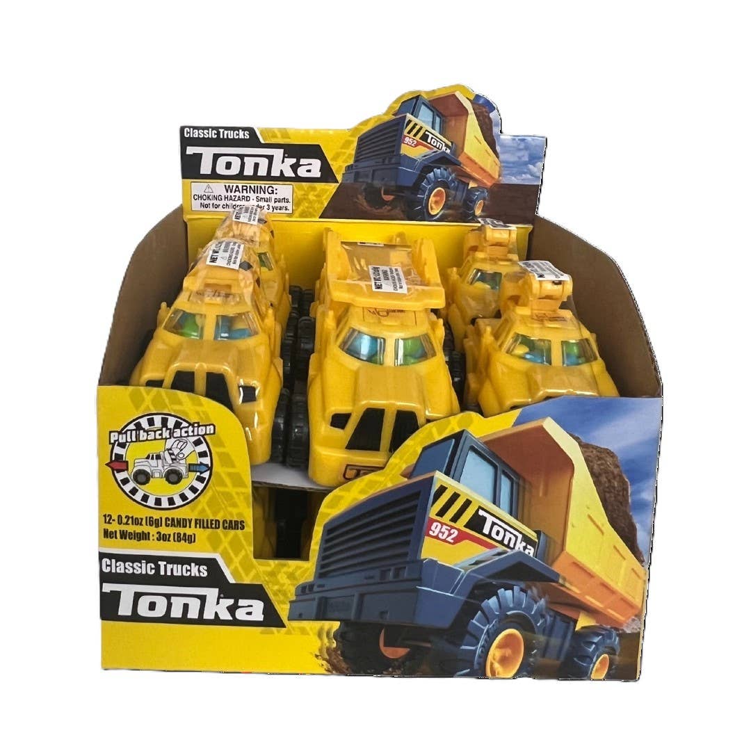 Grandpa Joe's Candy Shop - Wholesale Boiled sweets - Tonka Classic Trucks, Pull-Back, Candy Filled 12ct Display