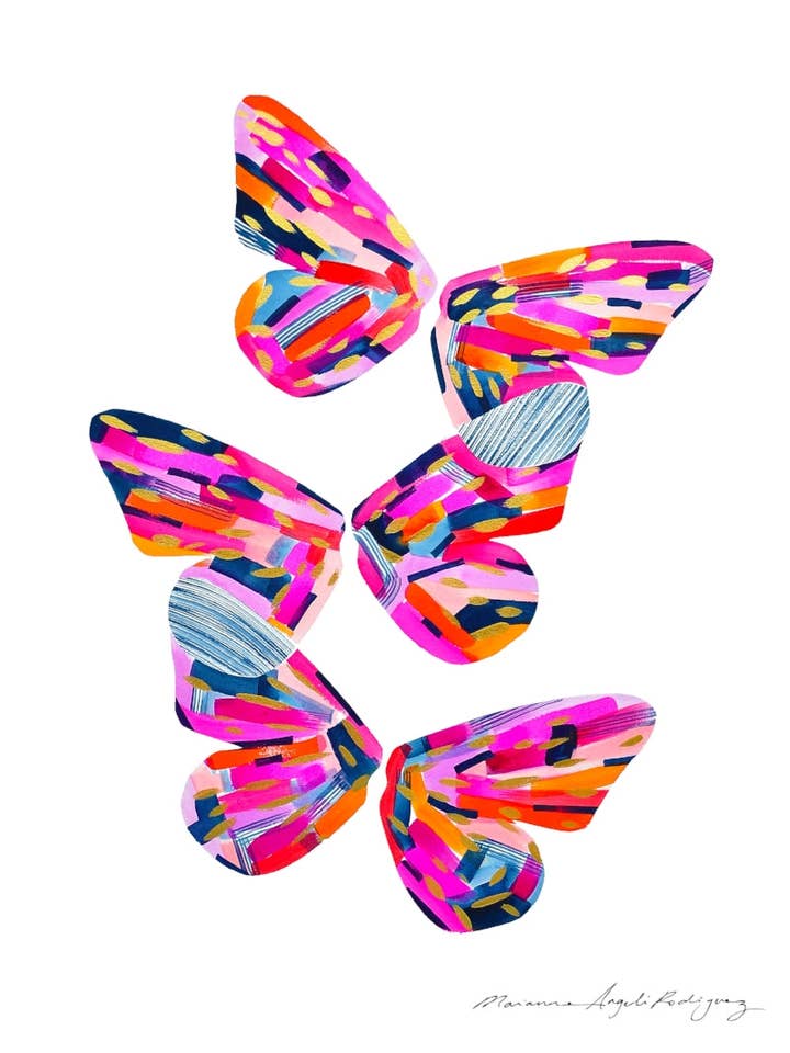 WATERFALL STACKED WINGS PRINT for wholesale by Marianne Angeli Rodriguez Gallery