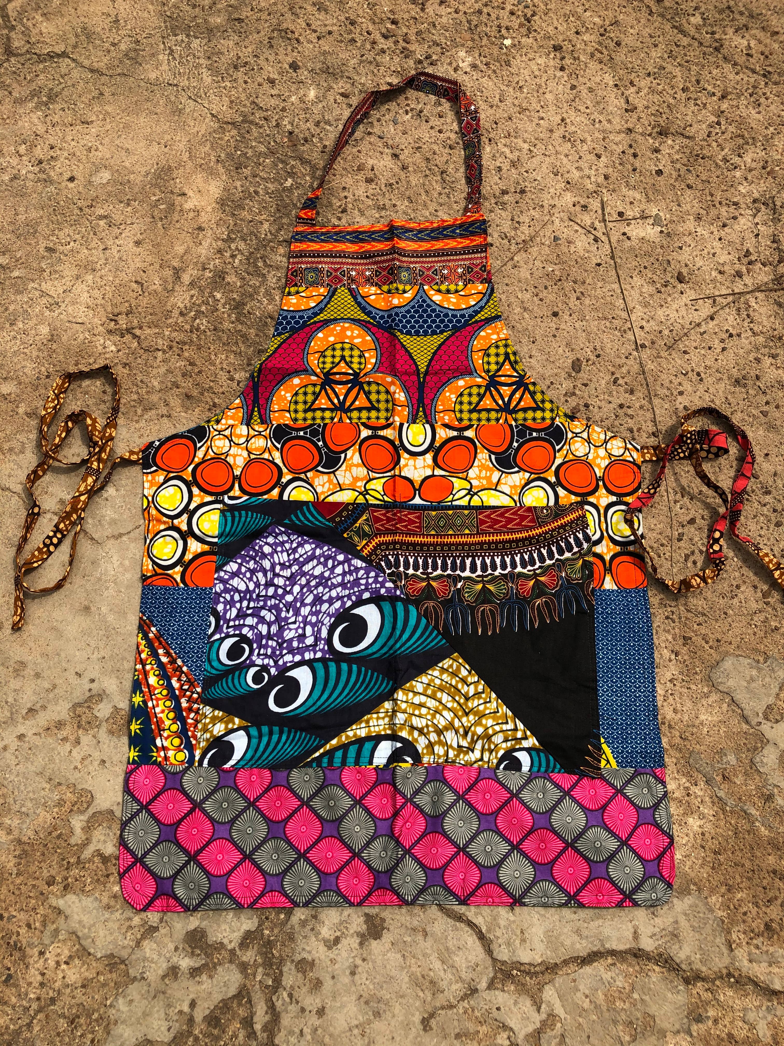 World Peaces - Wholesale Apron - Patchwork Apron with African Wax Print10