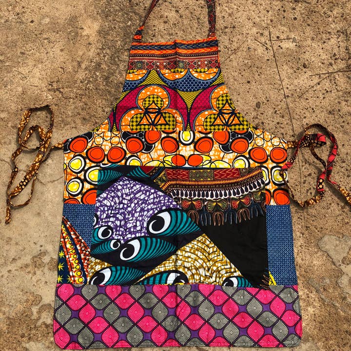 World Peaces - Wholesale Apron - Patchwork Apron with African Wax Print10