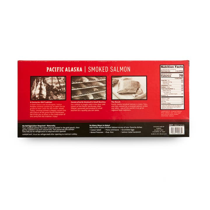 SeaBear Smokehouse - Wholesale Fish/Seafood - Pacific Alaska Wild Smoked Pink Salmon 1lb