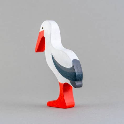 PoppyBabyCo – Großhandel Dekofigur – Storch-Figur aus Holz1