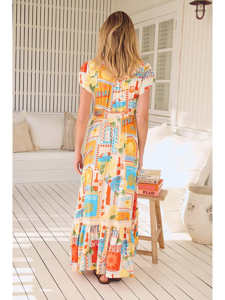 Jaase - Wholesale Dress - Women's - SUN LOUNGER PRINT TABITHA MAXI DRESS