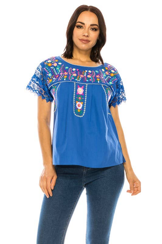 Unik – wholesale Blus - Dam – Traditionell mexikansk blouse med Puebla-broderi för vuxna S-XL9