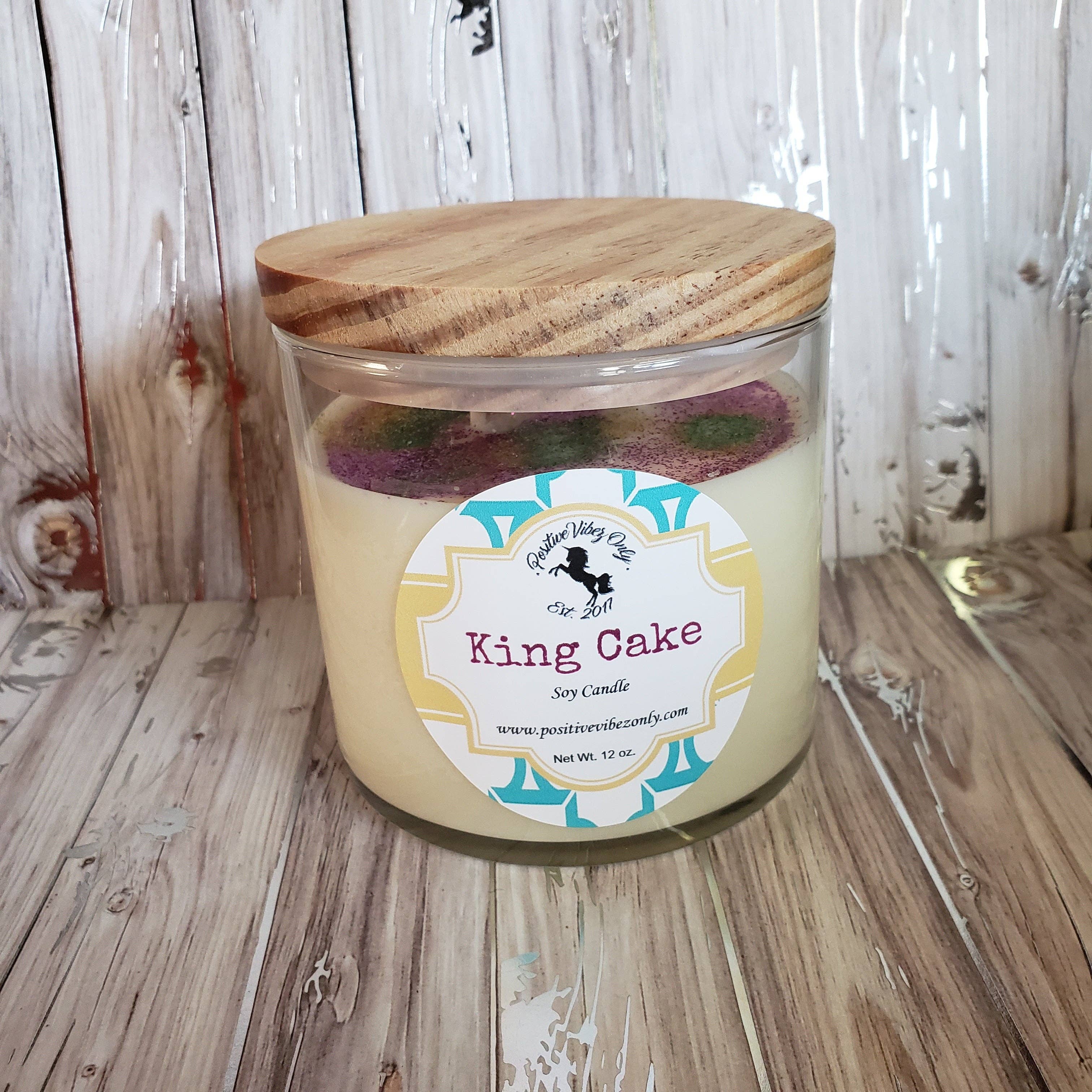 Positive Vibez Only, LLC - Wholesale Jar/Filled Candle - King Cake Scented Soy Candle1
