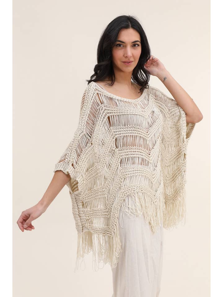 la maison des fibres naturelles - Wholesale Knit Sweater - Women's - Cotton mesh beach sweater 1345 100% cotton1