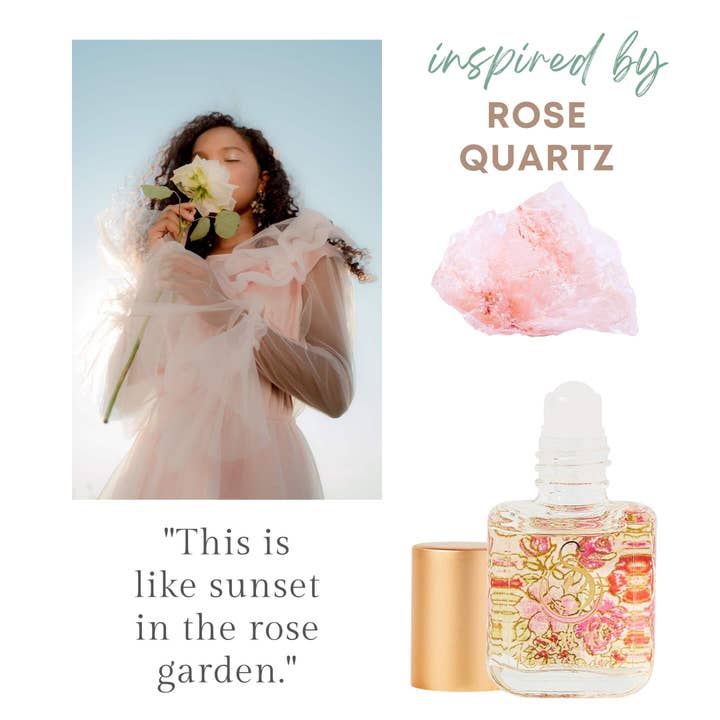 The Sage Lifestyle - A Gemstone Perfumery - Wholesale Roll-On Fragrance - Rose Quartz Organic Perfume Oil Extract Roll-On- 1/4 oz