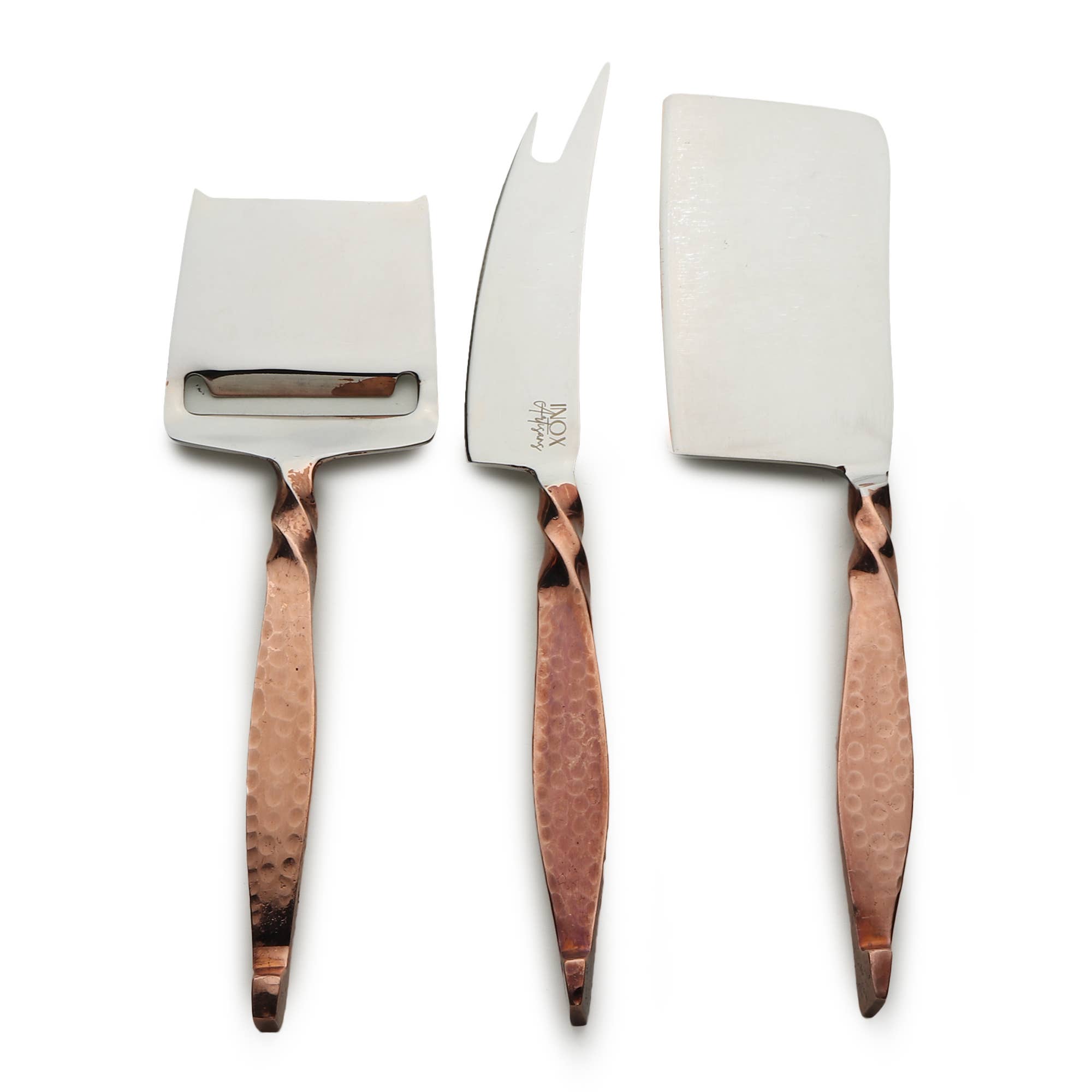 INOX artisans - Vente Couteaux à fromage - INOX ARTISANS Ensemble de 3 couteaux à fromage urbains torsadés6