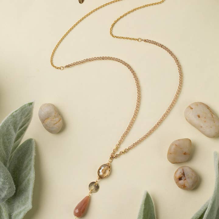 Anne Vaughan Designs Jewelry – wholesale Beaded/pearl necklace – Solace 30-32" Crystal With Moonstone Statement Necklace0