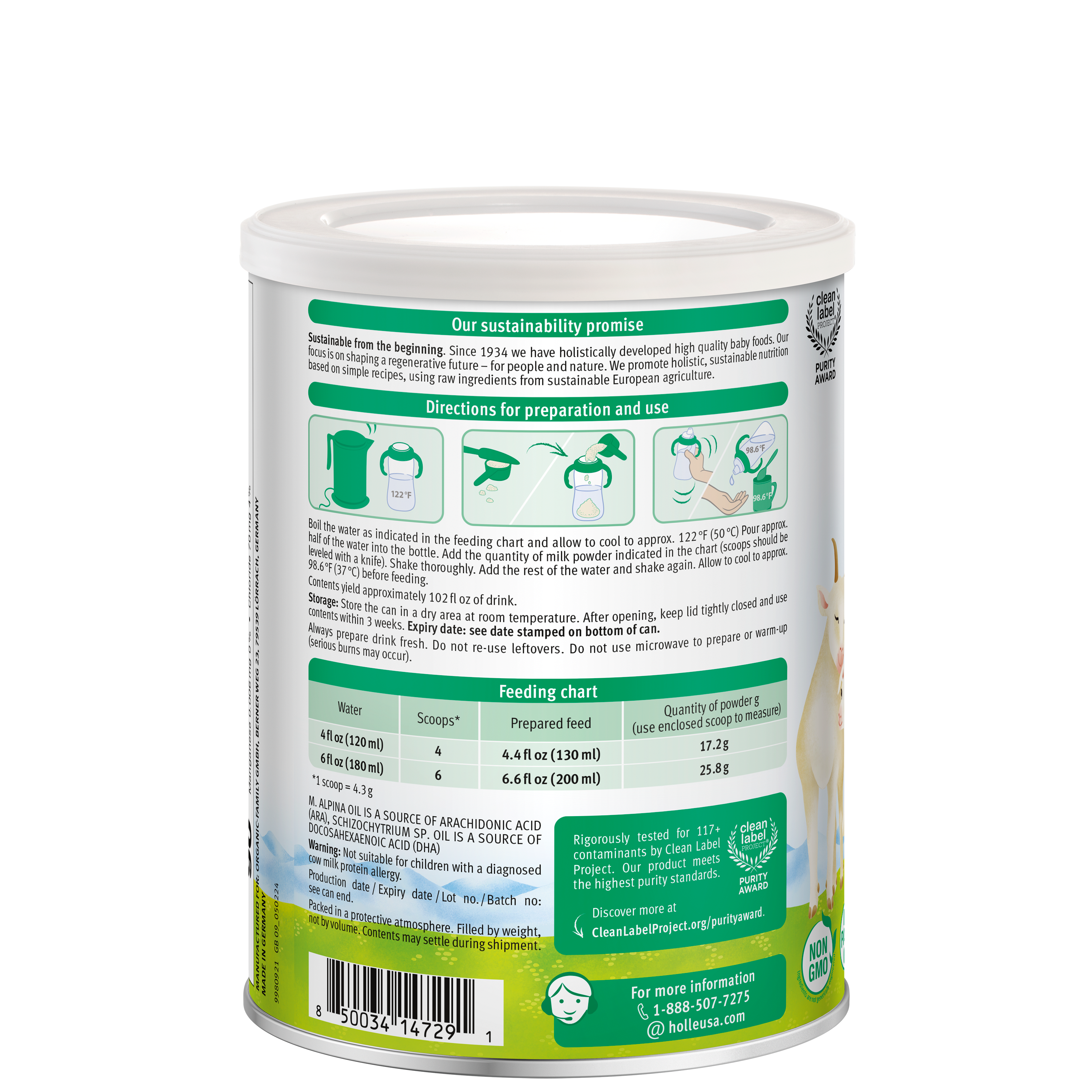 Holle USA - Wholesale Baby Food - Holle Goat Milk Toddler Drink: Stage 3 | 14oz (6 tins)2