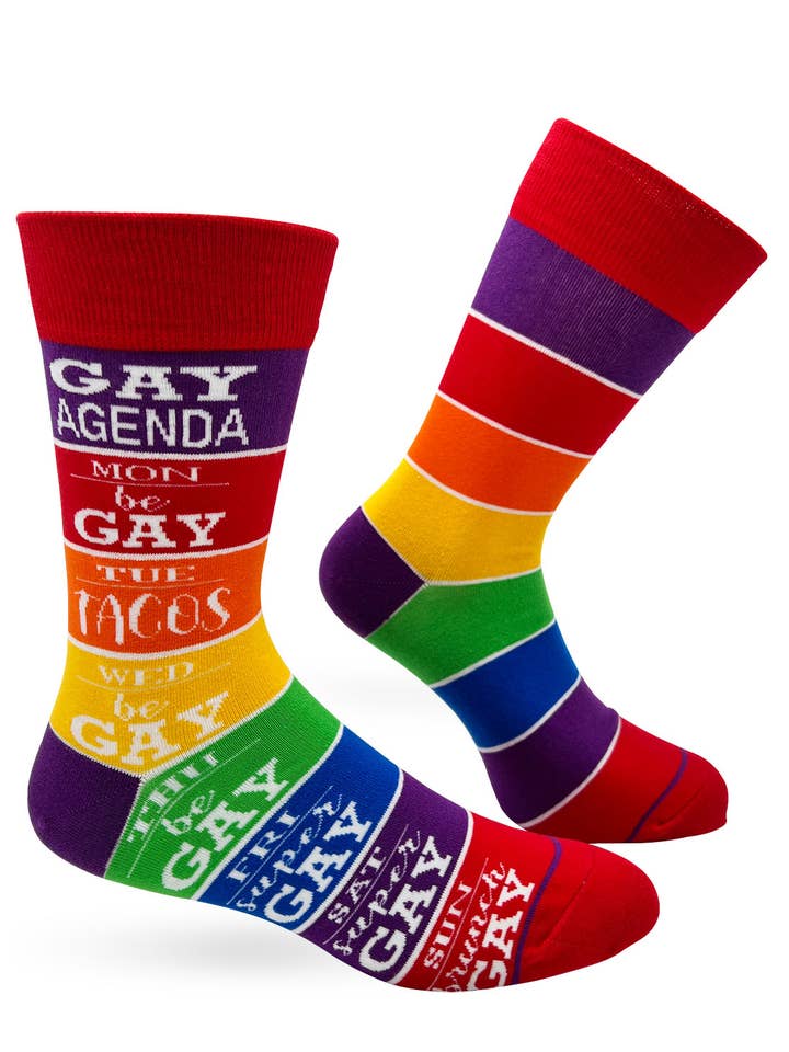 Fabdaz - Wholesale Socks - Men's - Gay Agenda Men's Novelty Crew Socks