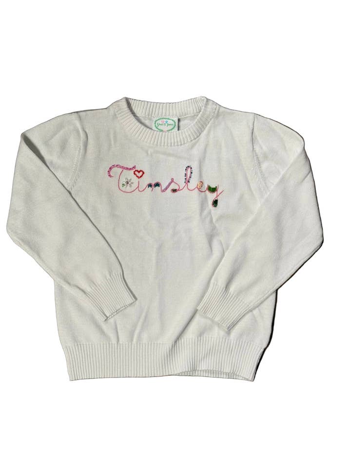 TINSLEY Suéter de Muestra con Bordado a Mano con Cuentas para venta al por mayor de Grace and James Kids