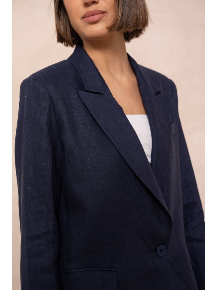 Attentif Paris - Vendita all'ingrosso Blazer - Donna - Giacca blazer in lino premium taglio dritto30