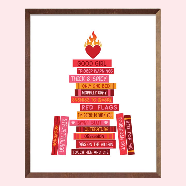 Spicy Book Stack Art Print for wholesale by Chapter & Craft Studio
