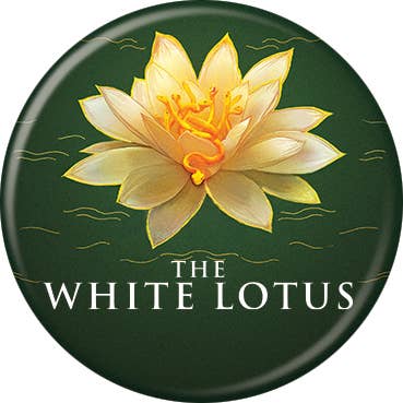 White Lotus Logo and Lily Button for wholesale by Ata-Boy