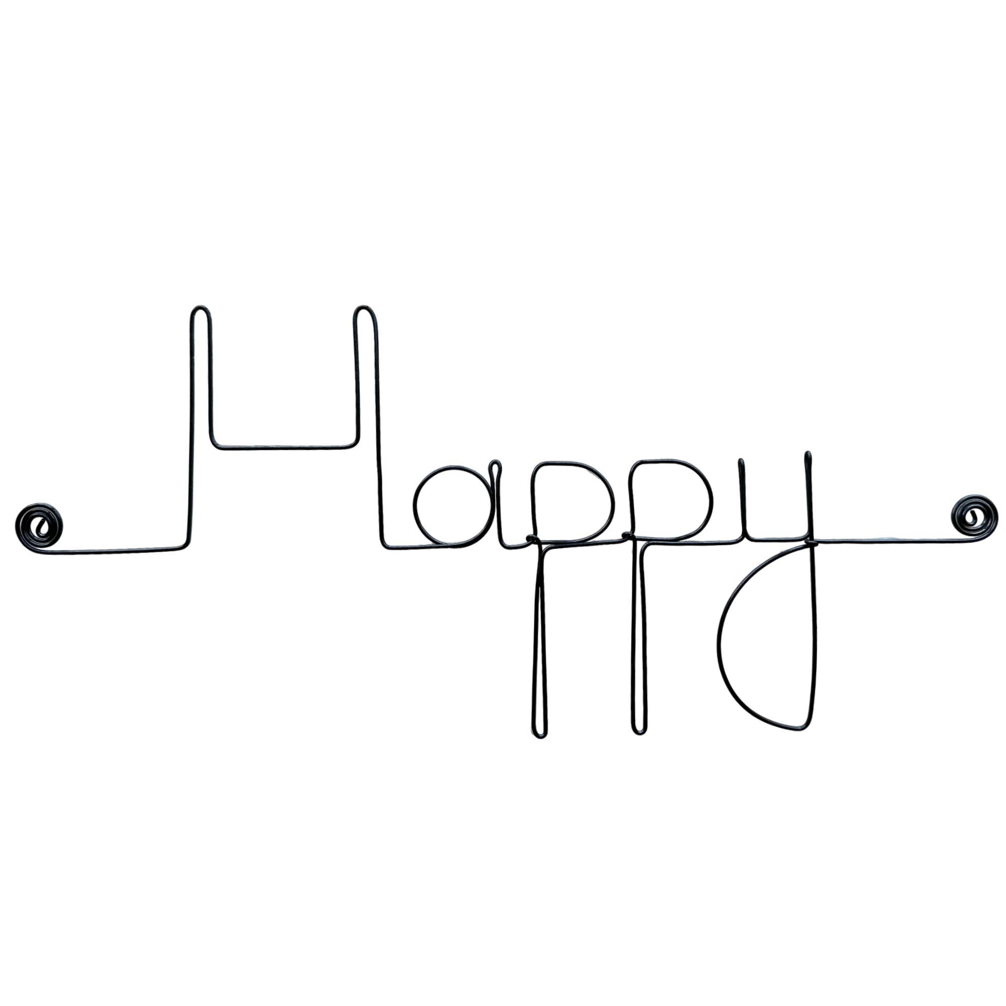 Bijoux de Mur - Wholesale Wall Accent - Wire Wall Decoration "Happy" - for tacking up - Wall Jewelry3