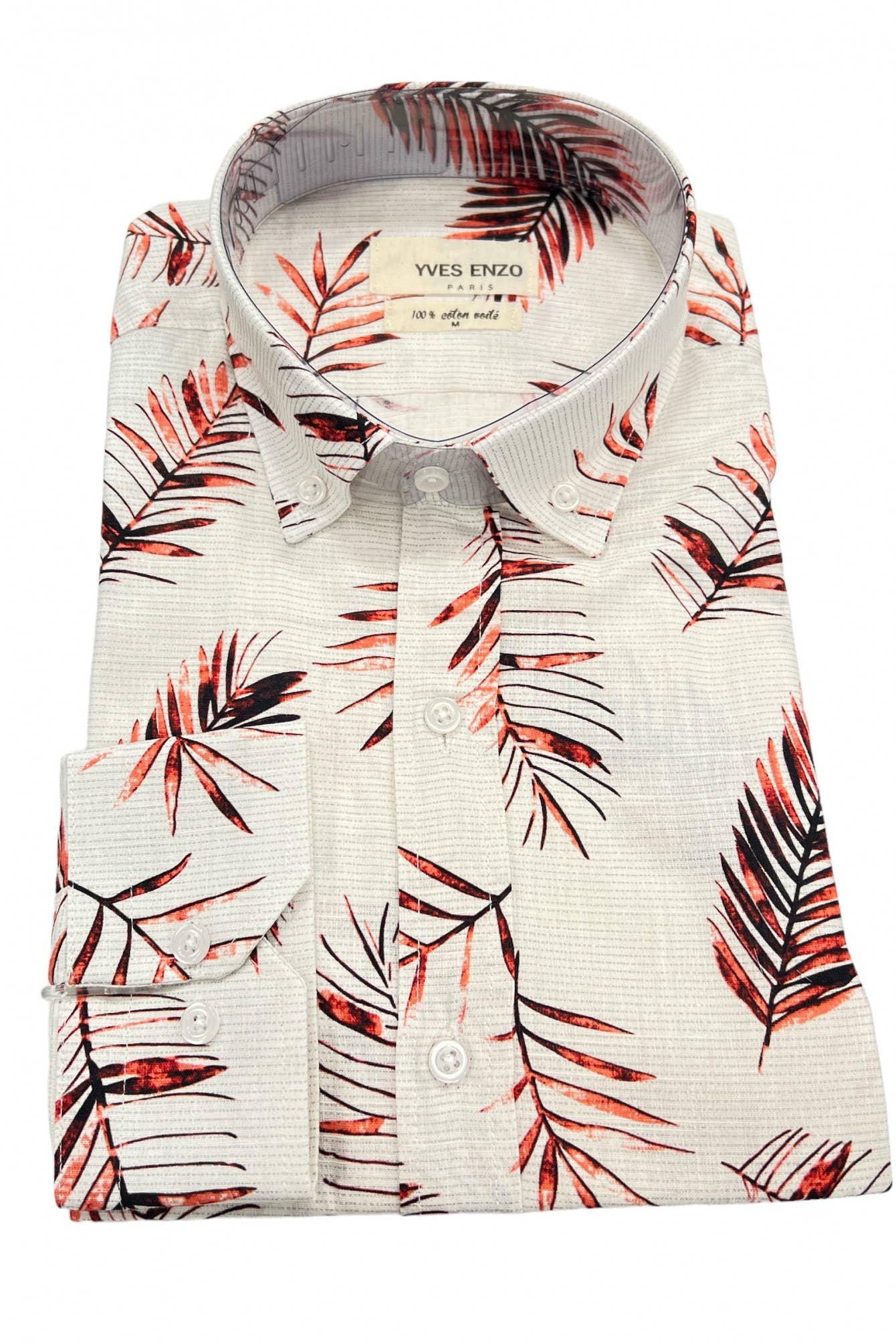 Yves Enzo - Wholesale Button Down Shirt - Men's - Patterned cotton voile shirt VOI-T270