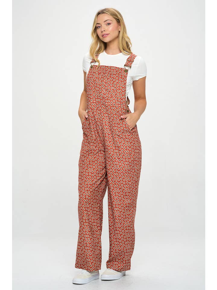 SM WARDROBE - Wholesale Jumpsuit - Women's - DAISY FLORAL PRINT JUMPSUIT OVERALL2