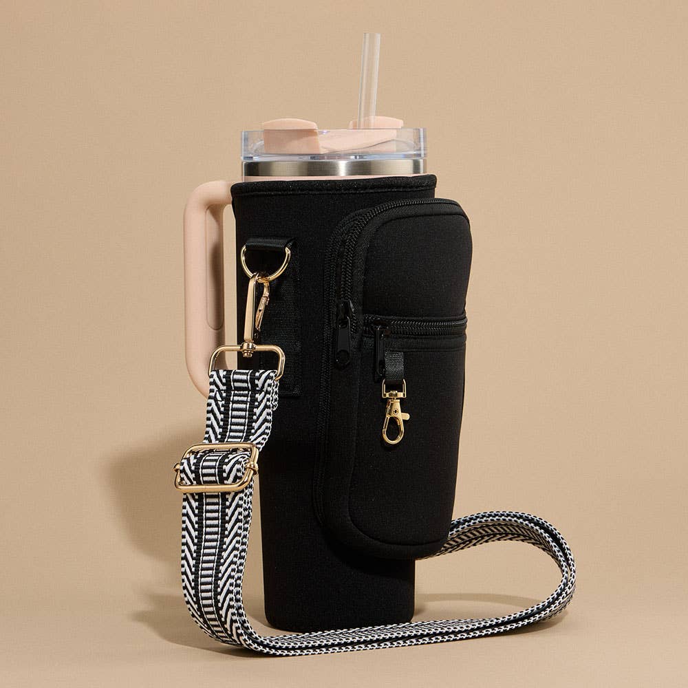 Sensibling Corp. – Großhandel Umhängetasche - Damen – Tragetasche mit Chevron-Muster und Schulterriemen für Becherhalter0