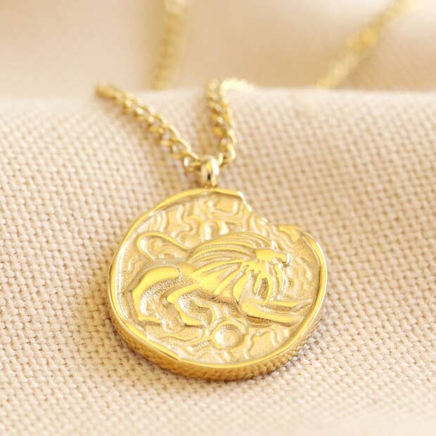 Lisa Angel - Wholesale Pendant/Charm Necklace - Gold Stainless Steel Zodiac Pendant Necklace7