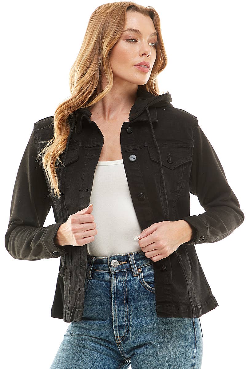 BLUE AGE - Wholesale Denim Jacket - Women's - Spandex Ladies' Denim Jacket with  Fleece Hoodie6