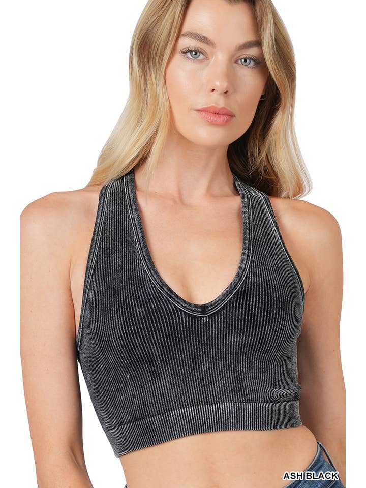 42POPS - Wholesale Tank Top - Women's - `.42POPS Premium Washed Seamless Rib Crop Tank17
